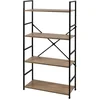 Image de Etagère Droite Large 4 Niveaux Colorado H.48 En Métal Et Mdf - Beige Et Noir