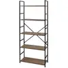 Image de Etagère Droite Large 5 Niveaux Colorado H.48 En Métal Et Mdf - Beige Et Noir