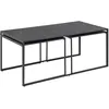 Image de Table Basse Extensible En 3 Pièces En Mélamine Et Métal - L.120 À 232 Cm - Noir