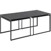 Image de Toilinux - Table basse extensible en 3 pièces en Mélamine et Métal - L.120 à 232 cm - Noir