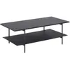 Image de Table Basse 2 Niveaux En Mélaminé Et Métal - L. 115 Cm X H. 40 Cm - Noir