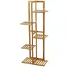 Image de Porte Plantes En Bambou 5 Niveaux - Marron