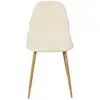 Image de Chaise faro tissu et pieds métal imitation bois - beige