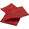 Image de Lot De 3 Serviettes Fils Métallisés 40 X 40 Cm - Rouge Et Or