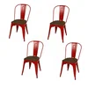 Image de Lot De 4 Chaises Vintage Liv H84 Cm - Rouge