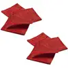 Image de Lot De 6 Serviettes Fils Métallisés L. 40 Cm X L. 40 Cm - Rouge Et Or
