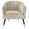 Image de Fauteuil 1 place en polyester effet velours - beige