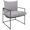 Image de Fauteuil Tissu Et Métal Ella - Gris Et Noir