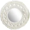 Image de Miroir Rond Bohème - Diam 55 Cm - Beige