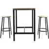 Image de Ensemble Mange Debout Et 2 Tabourets Kalo - Marron Et Noir