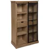 Image de Bibliothèque Lazare Avec Porte Vitrée Coulissante - Marron