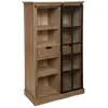 Image de Bibliothèque lazare avec porte vitrée coulissante - marron