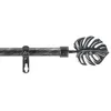 Image de Kit De Tringle À Rideaux Extensible Feuille - L210 /l380 Cm - Patine Noir