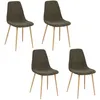 Image de Lot De 4 Chaises Scandinaves En Velours Côtelé Roka
