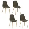 Image de Lot de 4 chaises scandinaves en velours côtelé roka - kaki