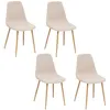 Image de Lot De 4 Chaises Scandinaves En Velours Côtelé Roka