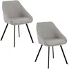 Image de Lot De 2 Fauteuils De Table Maxine En Tissu - Gris