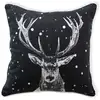 Image de Coussin Imprimé Cerf Epicéa - 40 X 40 Cm - Noir
