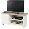 Image de Meuble Tv Avec 1 Porte Et 2 Niches De Rangement En Bois Hanoi - Blanc