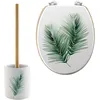 Image de Toilinux - Abattant et brosse WC Varadero - Blanc et vert