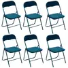 Image de Lot De 6 Chaises Pliantes Effet Velours