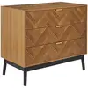 Image de Commode 3 Tiroirs En Bois Felix - Marron Et Noir