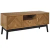 Image de The Home Deco Factory - Meuble TV 2 portes et 1 tiroir en bois FELIX - Marron et noir