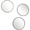 Image de Lot De 3 Miroirs Ronds Imitation Bois - Diam 26 Cm - Marron