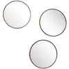Image de The Home Deco Factory - Lot de 3 miroirs ronds imitation bois - Diam 26 cm - Marron
