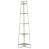 Image de The Home Deco Factory - Etagère dangle 5 niveaux en bois et métal EDISON - Blanc et marron