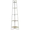 Image de Etagère d'angle 5 niveaux en bois et métal edison - blanc et marron
