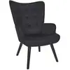 Image de Fauteuil de salon en velours côtelé giulia - noir