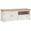 Image de Meuble Tv 2 Portes Et 1 Tiroir En Bois Olbia - Blanc Et Beige
