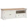 Image de Meuble tv 2 portes et 1 tiroir en bois olbia - blanc et beige