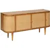 Image de Buffet 4 Portes En Bois Et Rotin Kisco - Marron