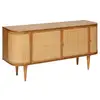 Image de Buffet 4 portes en bois et rotin kisco - marron