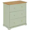 Image de Commode 3 tiroirs en bois mohea - vert céladon