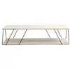 Image de Table basse contemporaine effet travertin - beige