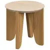 Image de Table D'appoint Ronde Avec Plateau Effet Travertin Lima - Marron