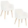 Image de Toilinux - Lot de 2 fauteuils à dîner en bouclette VISOCA - Blanc