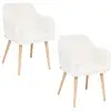 Image de Lot de 2 fauteuils à dîner en bouclette visoca - blanc