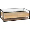 Image de Table Basse 2 Tiroirs Effet Bois Et Verre Aldea - Beige