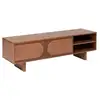 Image de Meuble tv 2 portes et 2 niches en bois massif nanda - marron