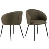 Image de Toilinux - Lot de 2 chaises en tissu avec accoudoirs SÖREN - Kaki avec pieds noirs