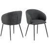 Image de Lot De 2 Chaises Avec Accoudoirs Sören - Gris Anthracite Avec Pieds Noirs