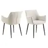Image de Lot de 2 chaises de salle à manger avec accoudoirs sorrento - beige