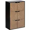 Image de Etagère 6 cases mix'n door chevrons - beige et noir