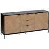 Image de Five Simply Smart - Buffet 2 portes et 3 tiroirs en bois et métal CHEVRONS - Beige et noir