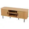 Image de Meuble tv 2 portes coulissantes effet tasseau bonnie - beige