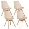 Image de Toilinux - Lot de 4 Chaises design scandinave Baya - Beige